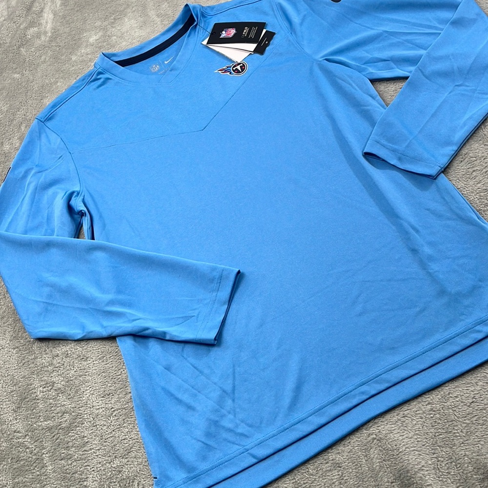 NEW Nike M Titans Dri Fit Light Blue‎ Long Sleeve Athletic UPF Shirt